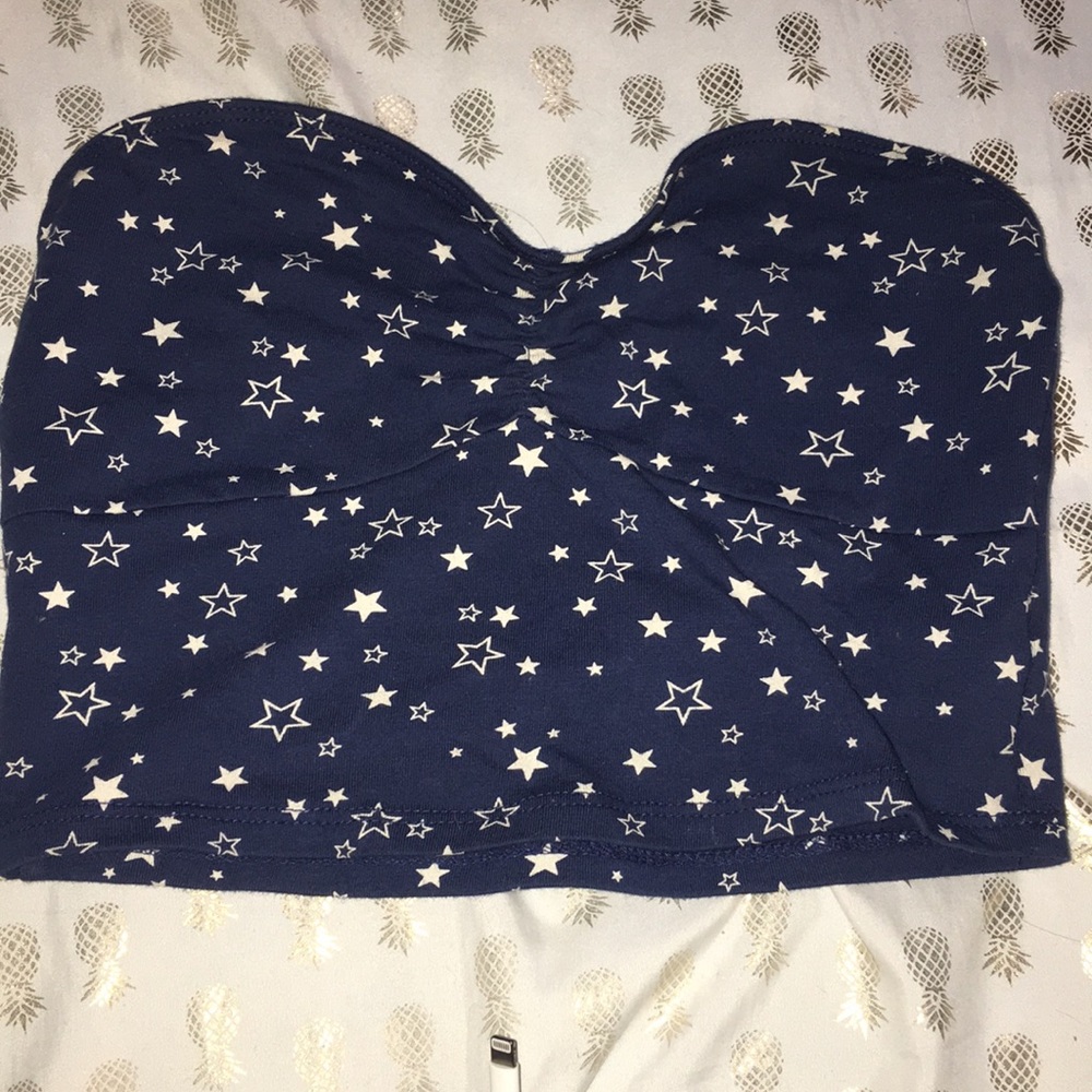 Navy star tube top
